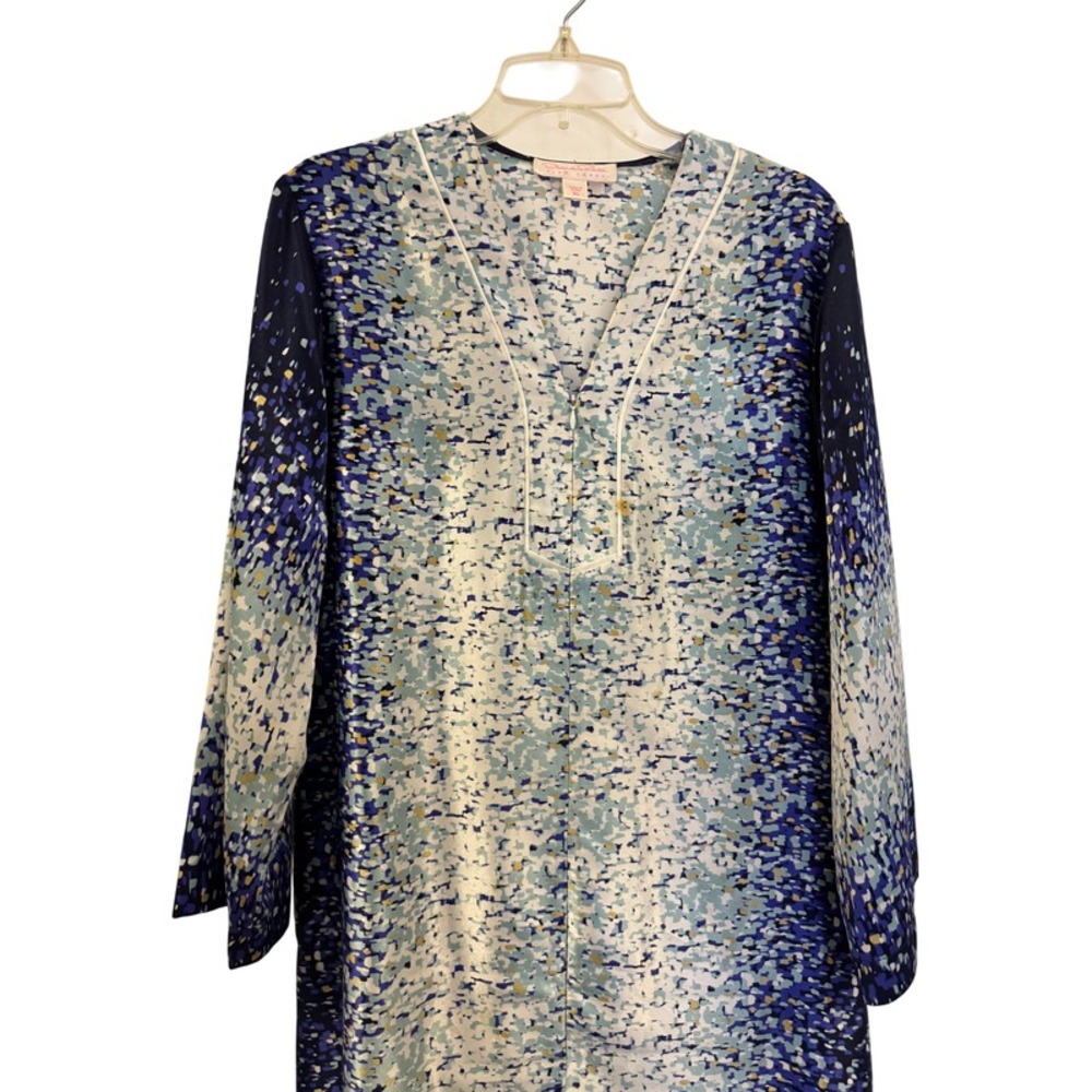 Vintage Oscar de la Renta Pink Label Maxi‎ Dress XL Polyester Long Sleeves Print - Picture 5 of 7